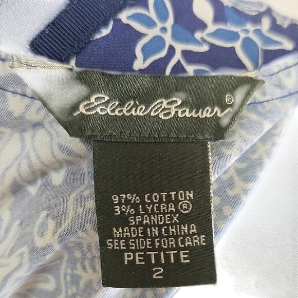 Eddie Bauer Blue Floral Sleeveless Midi Dress – Petite 2 - Picture 5 of 10